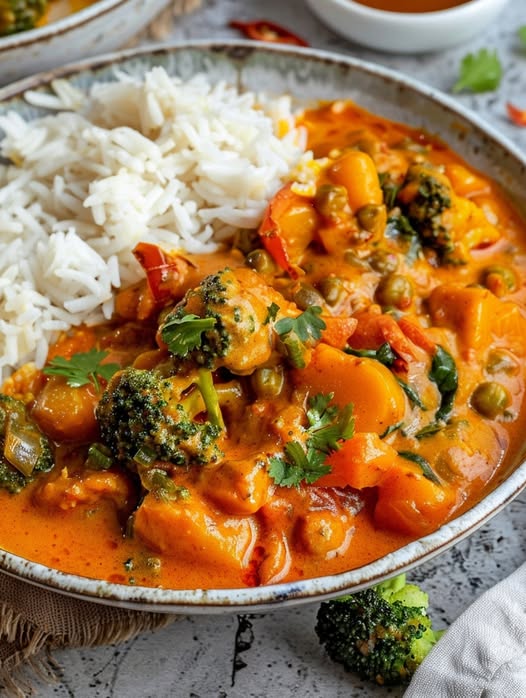 Süßkartoffel Curry mit Brokkoli