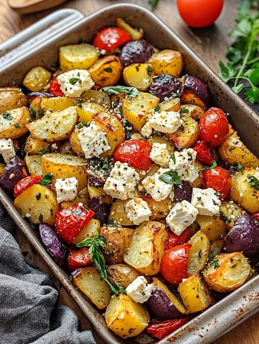 Ofenkartoffeln mit Feta und Gemüse